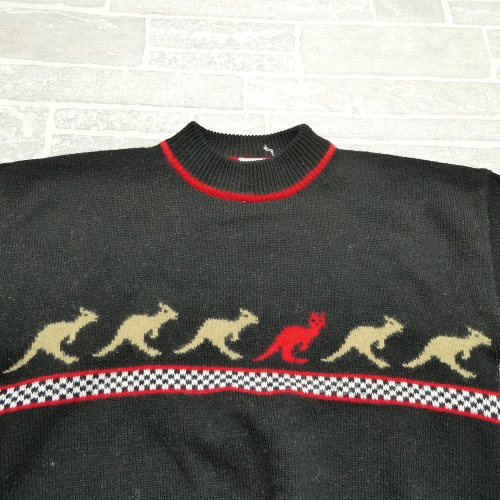 Thats‎ Me Wool Angora Sweater Womens Medium Australian Kangaroo Print Mock Neck
